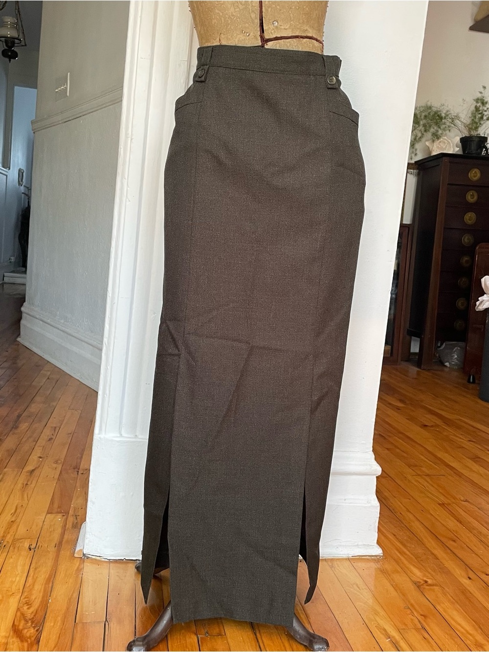 Women’s Long Green Straight Skirt